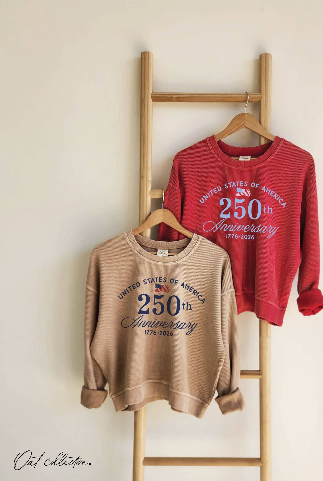 OAT COLLECTIVE - UNITED STATES OF AMERICA Cropped Thermal Vintage Pullover