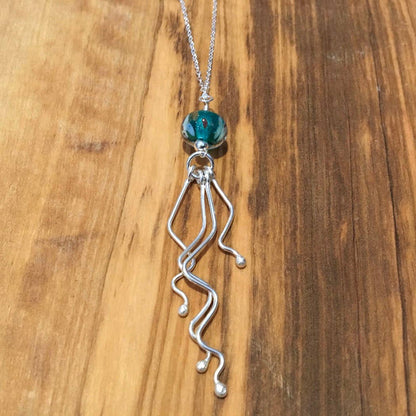 Jackie Gallagher Designs - Handmade Coastal Jewelry - Jellyfish Necklace: Koi(Blues)