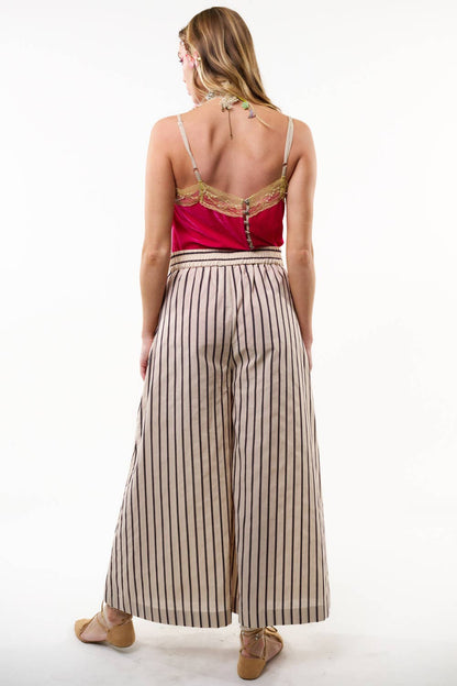 Aratta - Derby Princess Stripe Pants: Cream Stripes / M