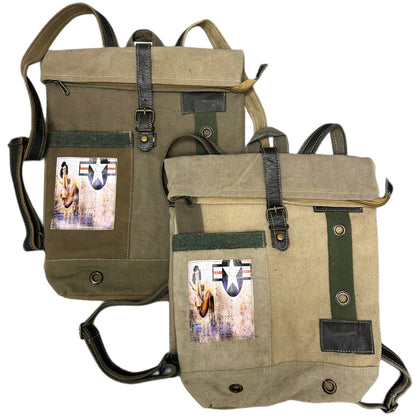 Vintage Addiction - Recycled Military Tent Backpack - US AIR FORCE