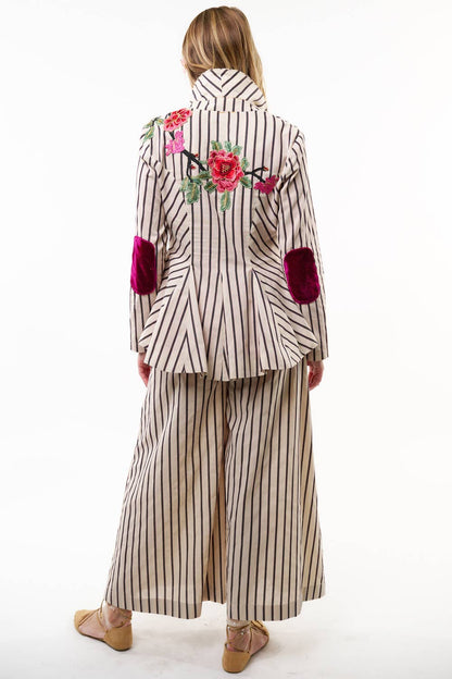 Aratta - Derby Princess Stripe Pants: Cream Stripes / L
