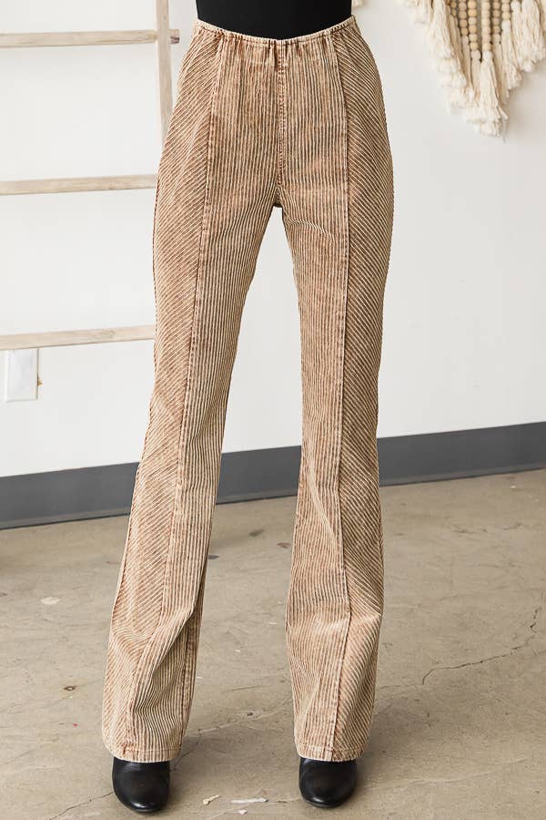Oli&Hali - WASHED CORDUROY BOOTCUT PANTS - JP0082: CREAM / L