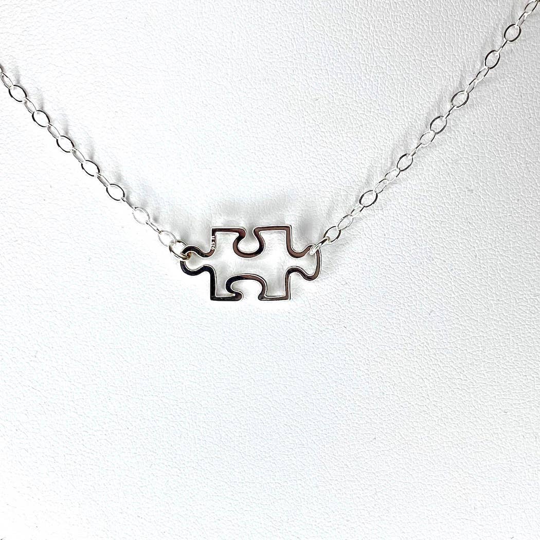 Jackie Gallagher Designs - Handmade Coastal Jewelry - Puzzle Necklace, You Complete Me sterling silver necklace