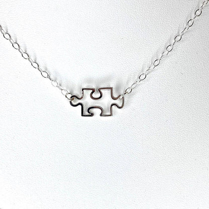 Jackie Gallagher Designs - Handmade Coastal Jewelry - Puzzle Necklace, You Complete Me sterling silver necklace