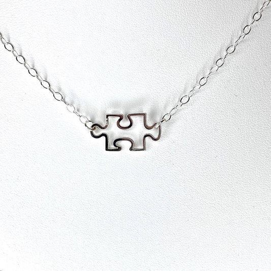 Jackie Gallagher Designs - Handmade Coastal Jewelry - Puzzle Necklace, You Complete Me sterling silver necklace