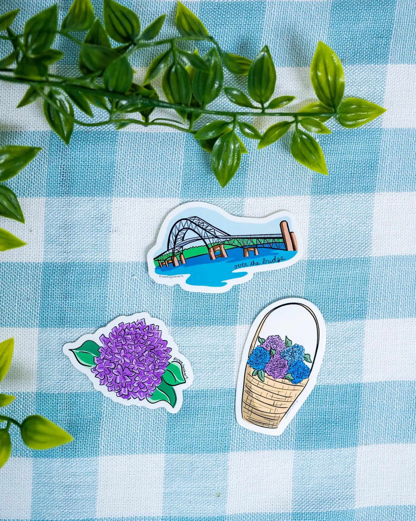 Irene Lynch Art - Purple Hydrangea Sticker | Coastal Vinyl Decal