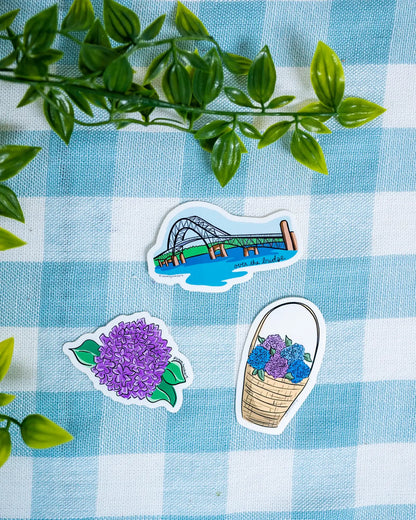 Irene Lynch Art - Purple Hydrangea Sticker | Coastal Vinyl Decal