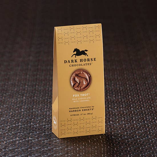 Harbor Sweets Chocolates - Milk Chocolate Caramel Fox Trot Gable Box 6 Pcs