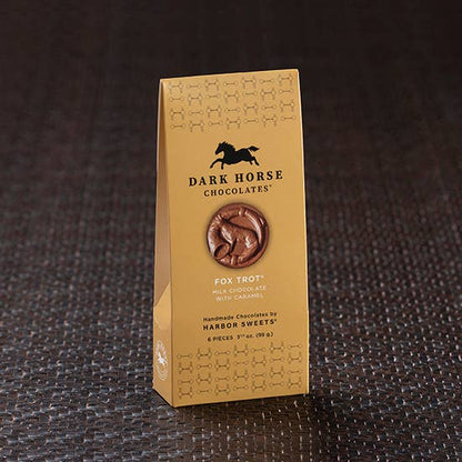 Harbor Sweets Chocolates - Milk Chocolate Caramel Fox Trot Gable Box 6 Pcs