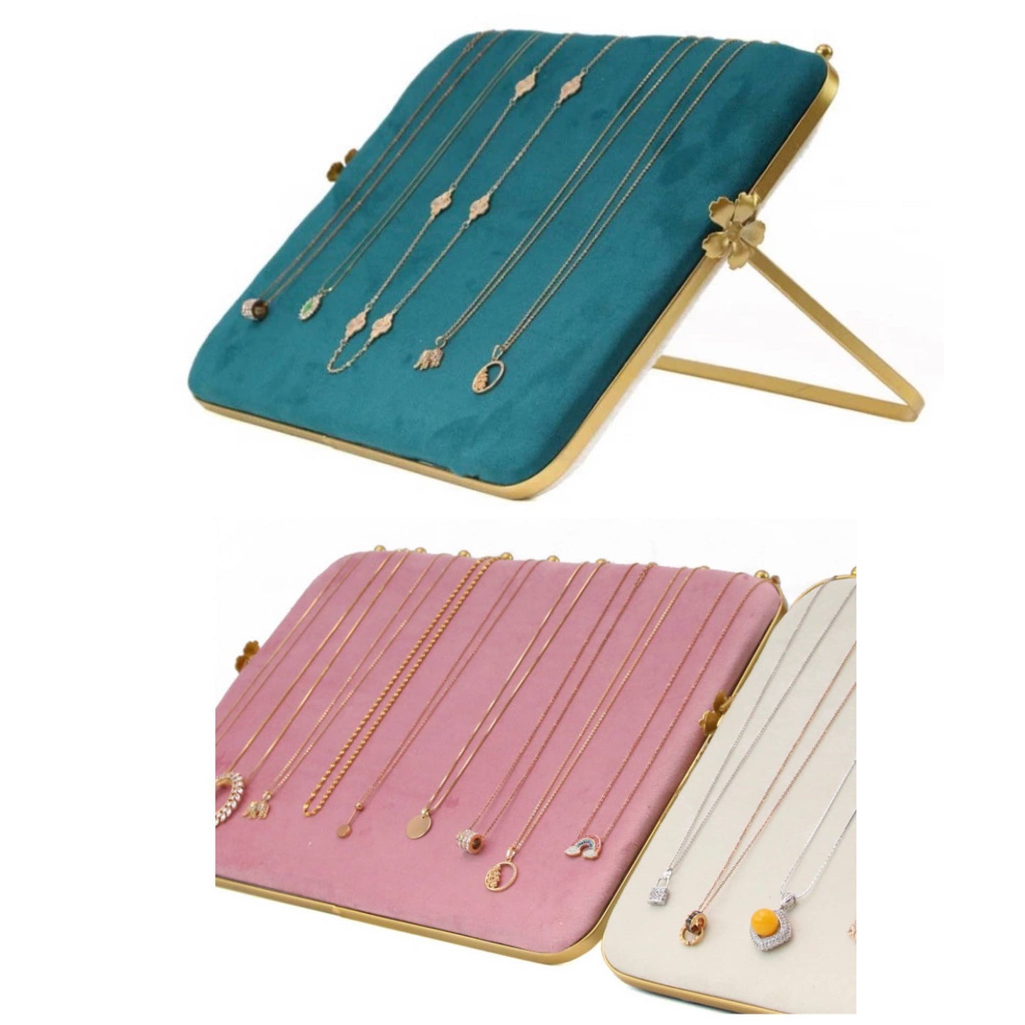 Zakka - Vintage Inspired 2-Tone 9-hook display ramp slanted: 9 Hook Ramp Pink