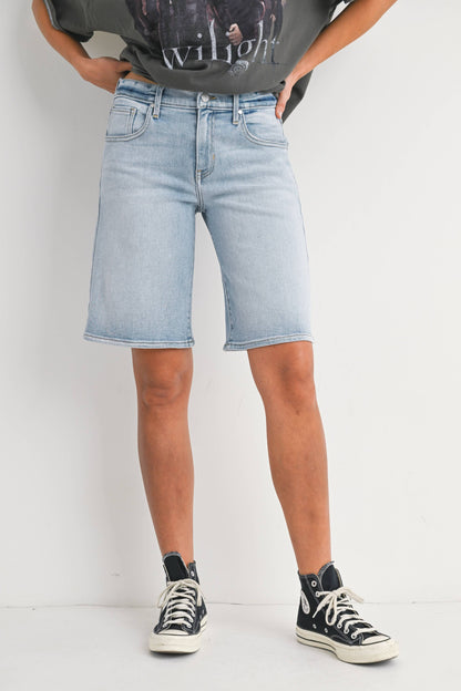JUST BLACK DENIM - BH492J - LT - Stretch Longer Length Short