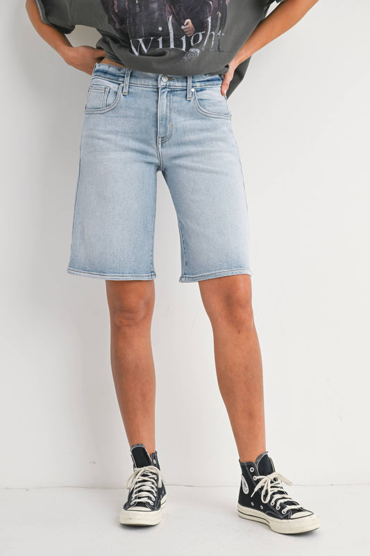 JUST BLACK DENIM - BH492J - LT - Stretch Longer Length Short