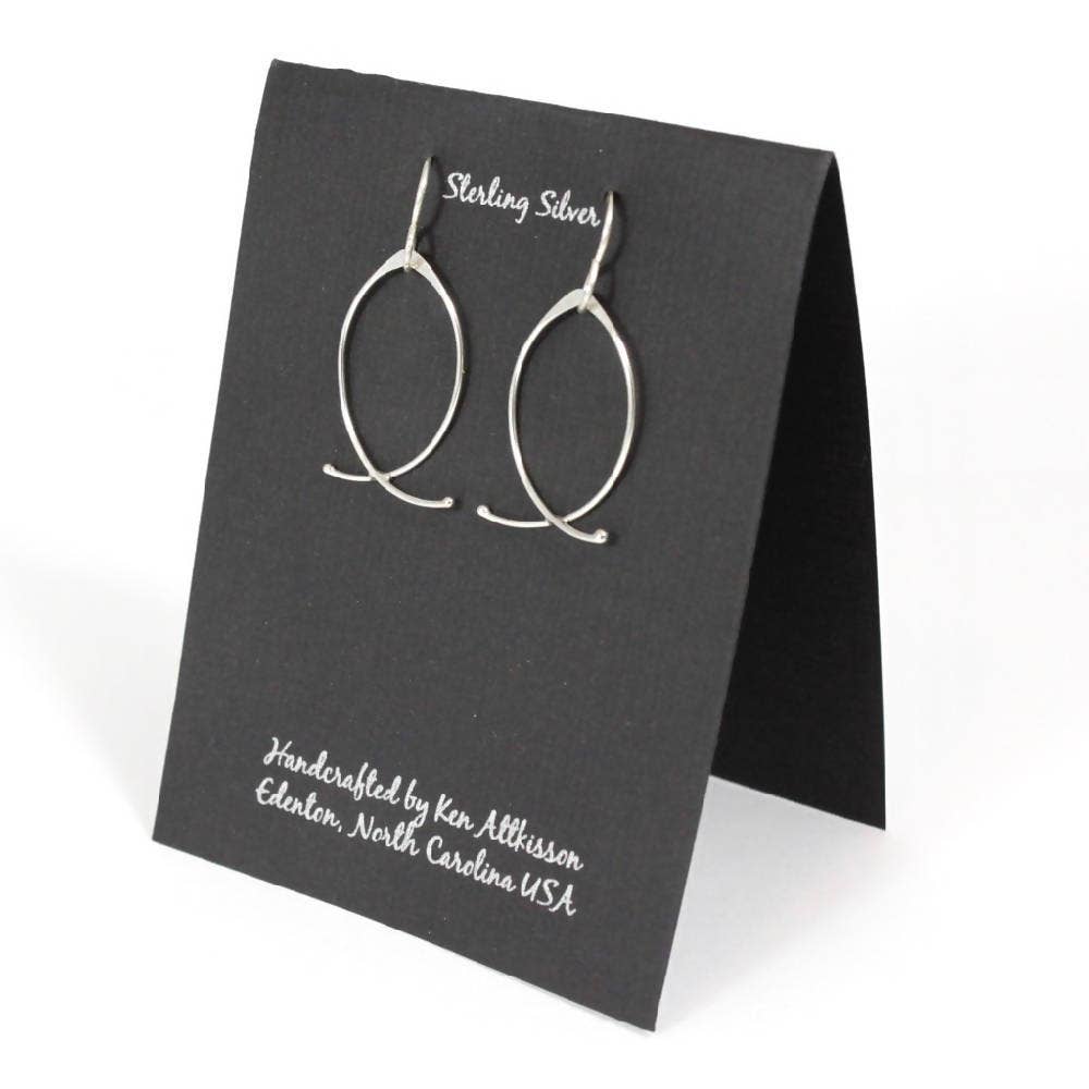Ken’s handcrafted jewelry - Sterling Silver Earrings Fish