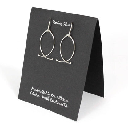 Ken’s handcrafted jewelry - Sterling Silver Earrings Fish