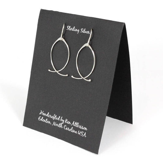 Ken’s handcrafted jewelry - Sterling Silver Earrings Fish