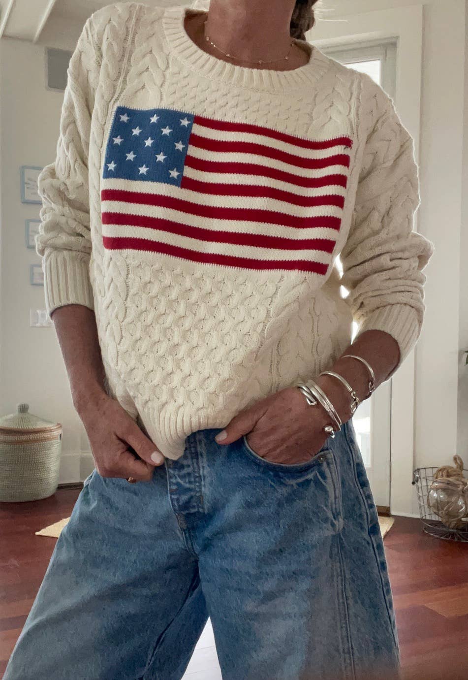 Pink Pineapple - Cable Flag Sweater in 5 colors