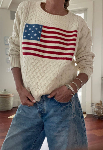 Pink Pineapple - Cable Flag Sweater in 5 colors