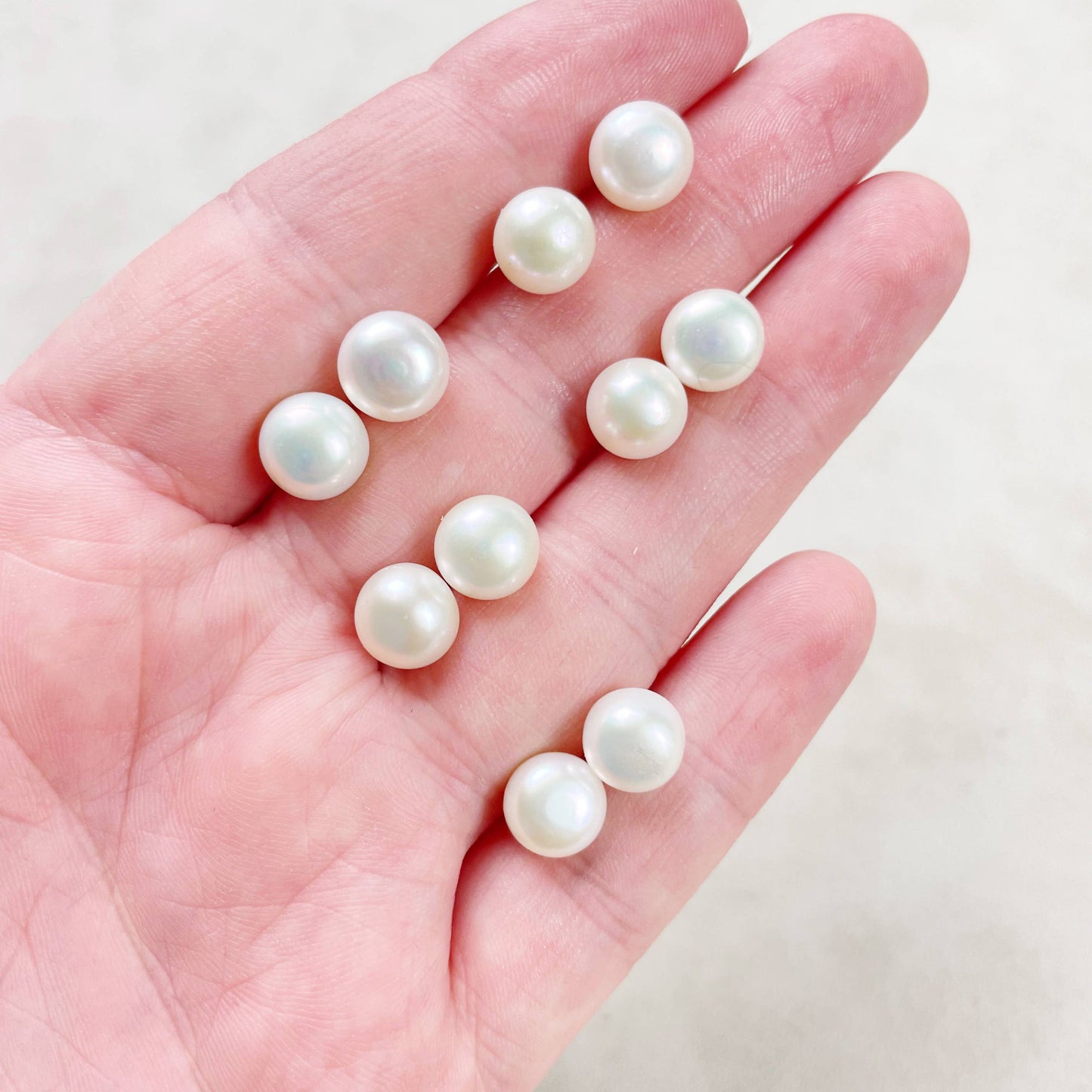 Ewelina Pas Jewelry - Silver 8mm Freshwater Pearl Orb Stud Earrings
