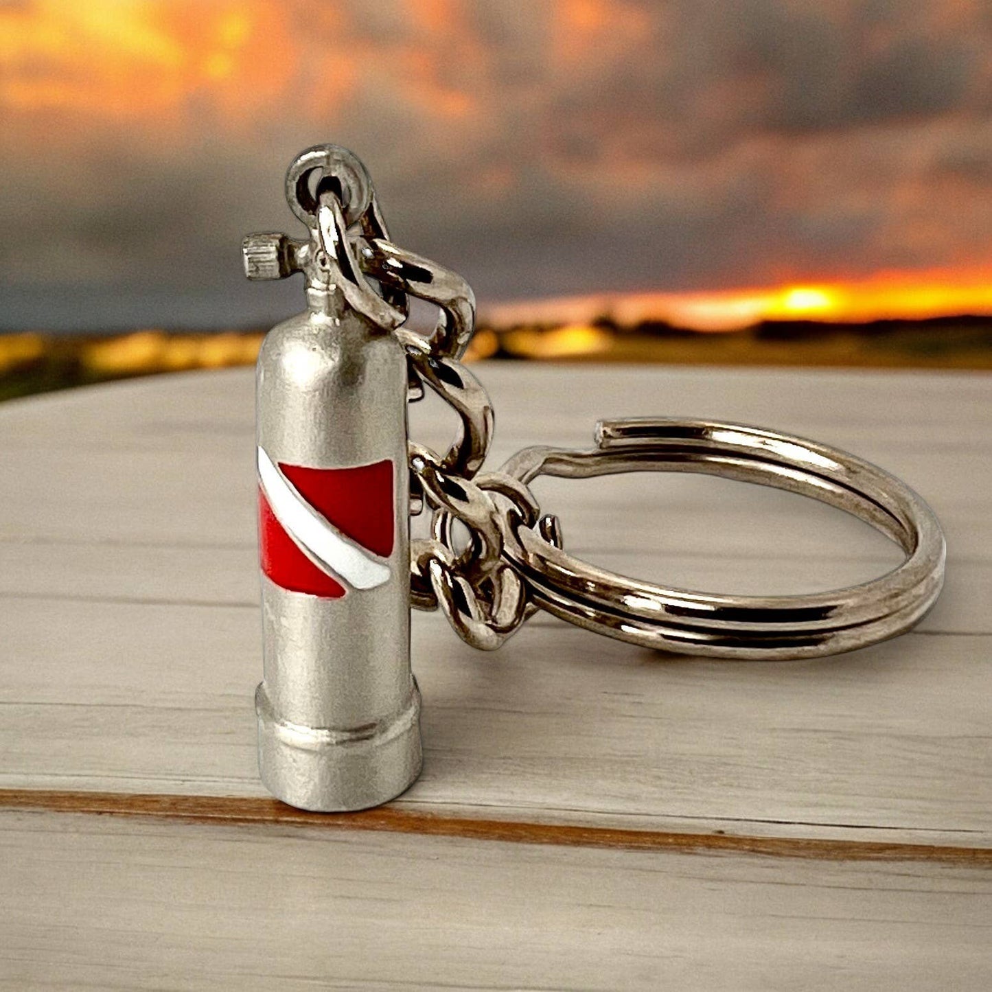 Big Blue by Roland St John - Scuba Tank Keychain with Dive Flag, Scuba Diving Keychain