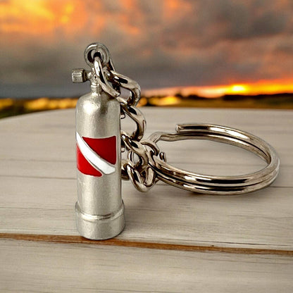 Big Blue by Roland St John - Scuba Tank Keychain with Dive Flag, Scuba Diving Keychain