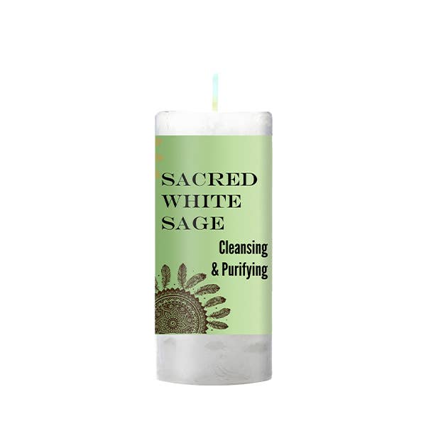 Type 40 Vending - World Magic Sacred White Sage Candle - 2X4