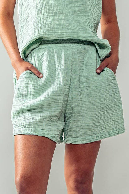 Urban Daizy - **BREATHELESS LOUNGE SHORTS: TAUPE / S-2/M-2/L-2