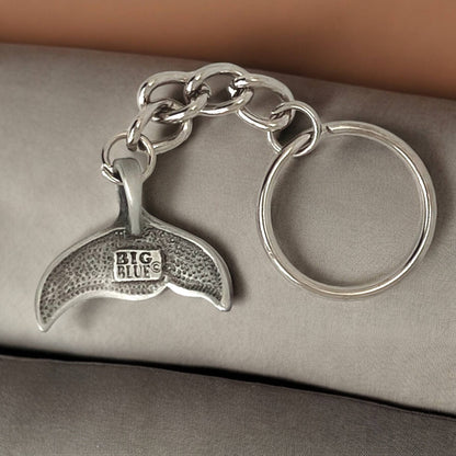 Big Blue by Roland St John - Whale Tail Keychain, Whale Tail Key Ring, Sea Life Gifts