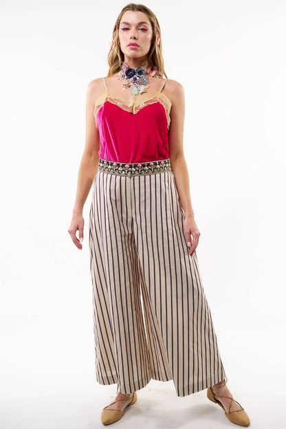 Aratta - Derby Princess Stripe Pants: Cream Stripes / L