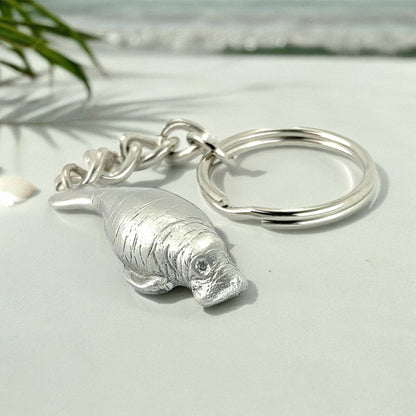 Big Blue by Roland St John - Manatee Keychain,-Manatee Key Ring, Mantatee Gifts