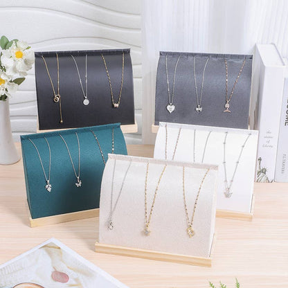 Zakka - Necklace Bracelet Display Stand Stylish Jewelry Organizer : White Leather