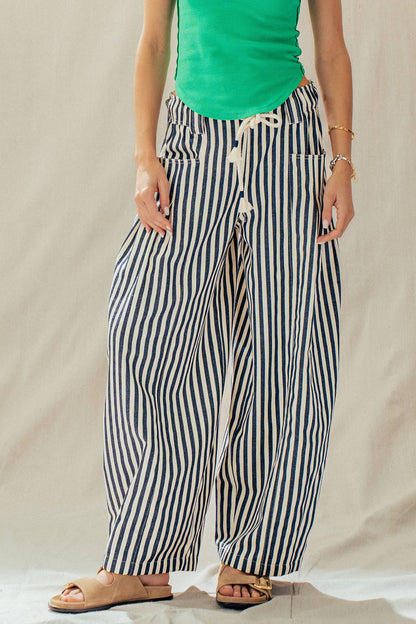 Urban Daizy - Rope Drawstring Balloon Pants Pleated Front