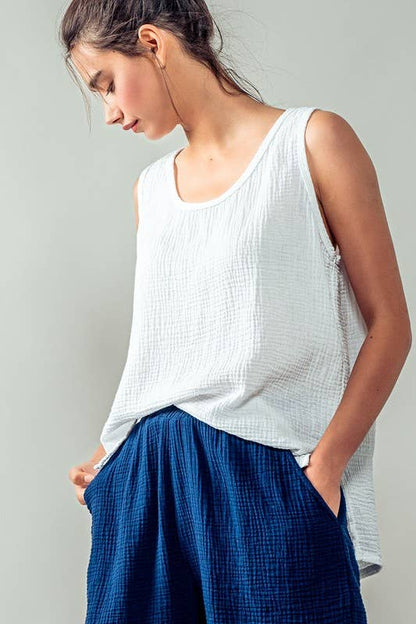 Urban Daizy - **TRANQUILITY TANK TOP: WHITE / S-2/M-2/L-2