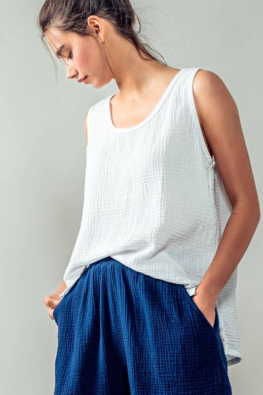 Urban Daizy - **TRANQUILITY TANK TOP: WHITE / S-2/M-2/L-2