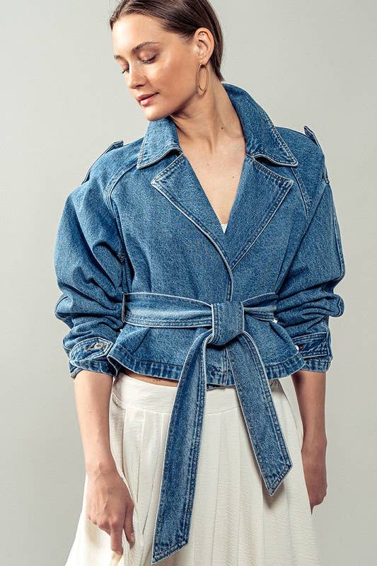 THE TRAILBLAZER TRENCH COAT : DENIM / S-2/M-2/L-2
