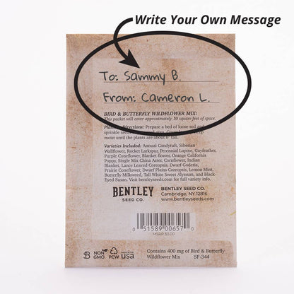 Bentley Seed Co. - Snowy Blue Jay Happy Holidays Gift Tag Card - Seed Packets