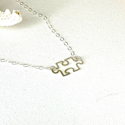 Jackie Gallagher Designs - Handmade Coastal Jewelry - Puzzle Necklace, You Complete Me sterling silver necklace