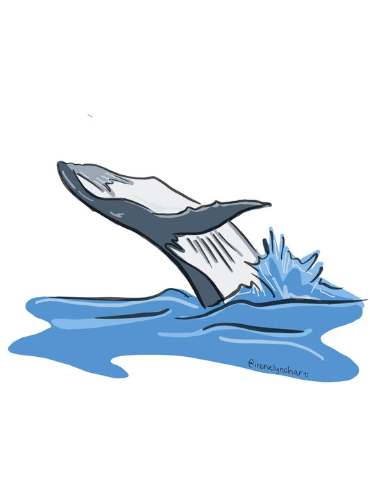 Irene Lynch Art - Breaching Whale Sticker | Coastal Vinyl Decal