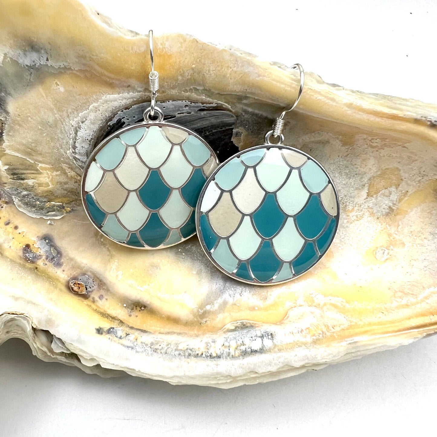 Jackie Gallagher Designs - Handmade Coastal Jewelry - Mermaid Scale Resin Earring
