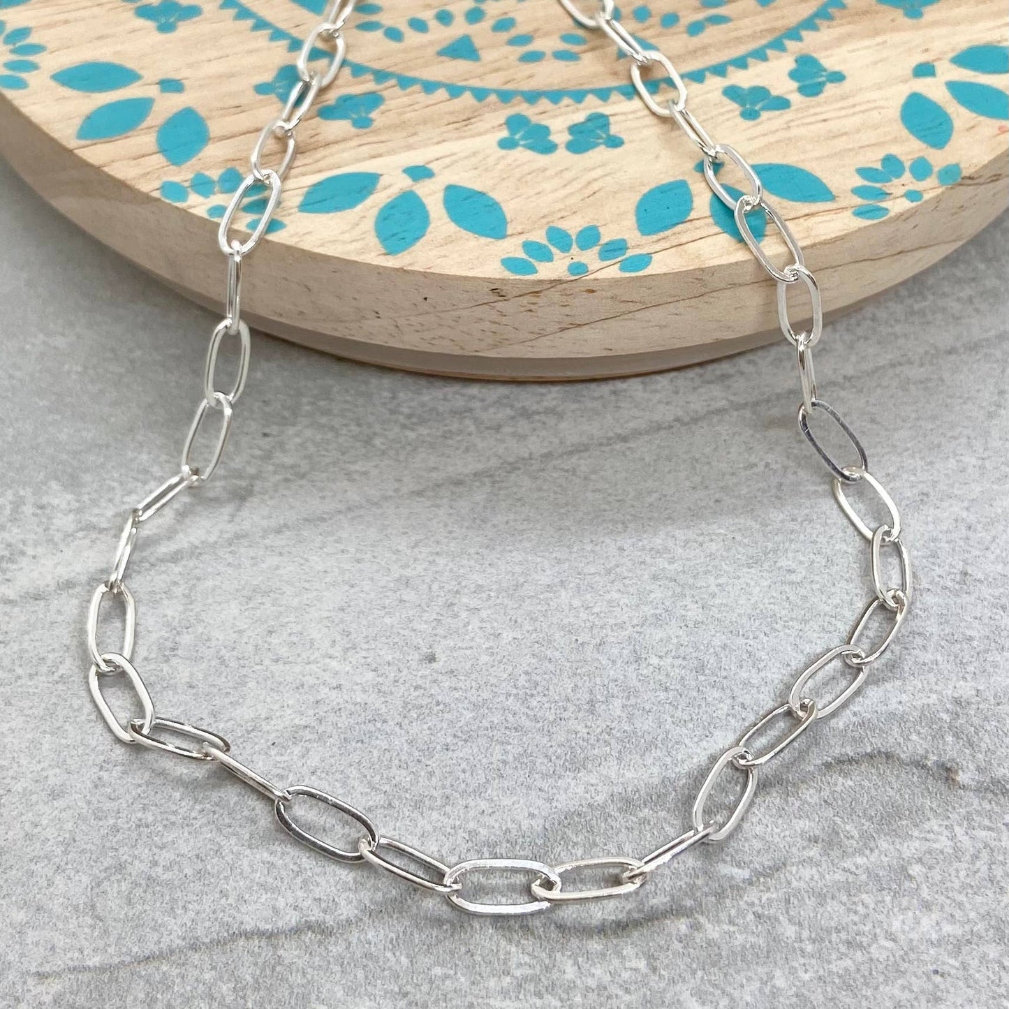 Simply Sterling Designs - Sterling Silver Paperclip Chain Choker Necklace: 16"