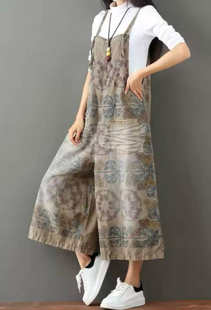 Serenity Collective - Denim Vintage Print Overall Jumper
