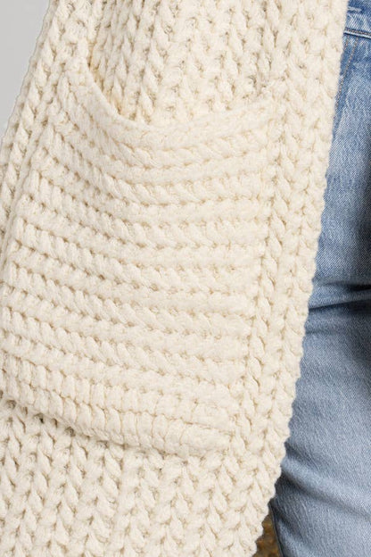 SAACHI - Long Sleeve Kimono Cable Knit Cardigan