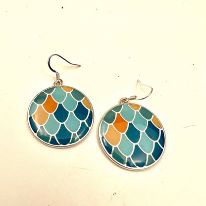 Jackie Gallagher Designs - Handmade Coastal Jewelry - Mermaid Scale Resin Earring