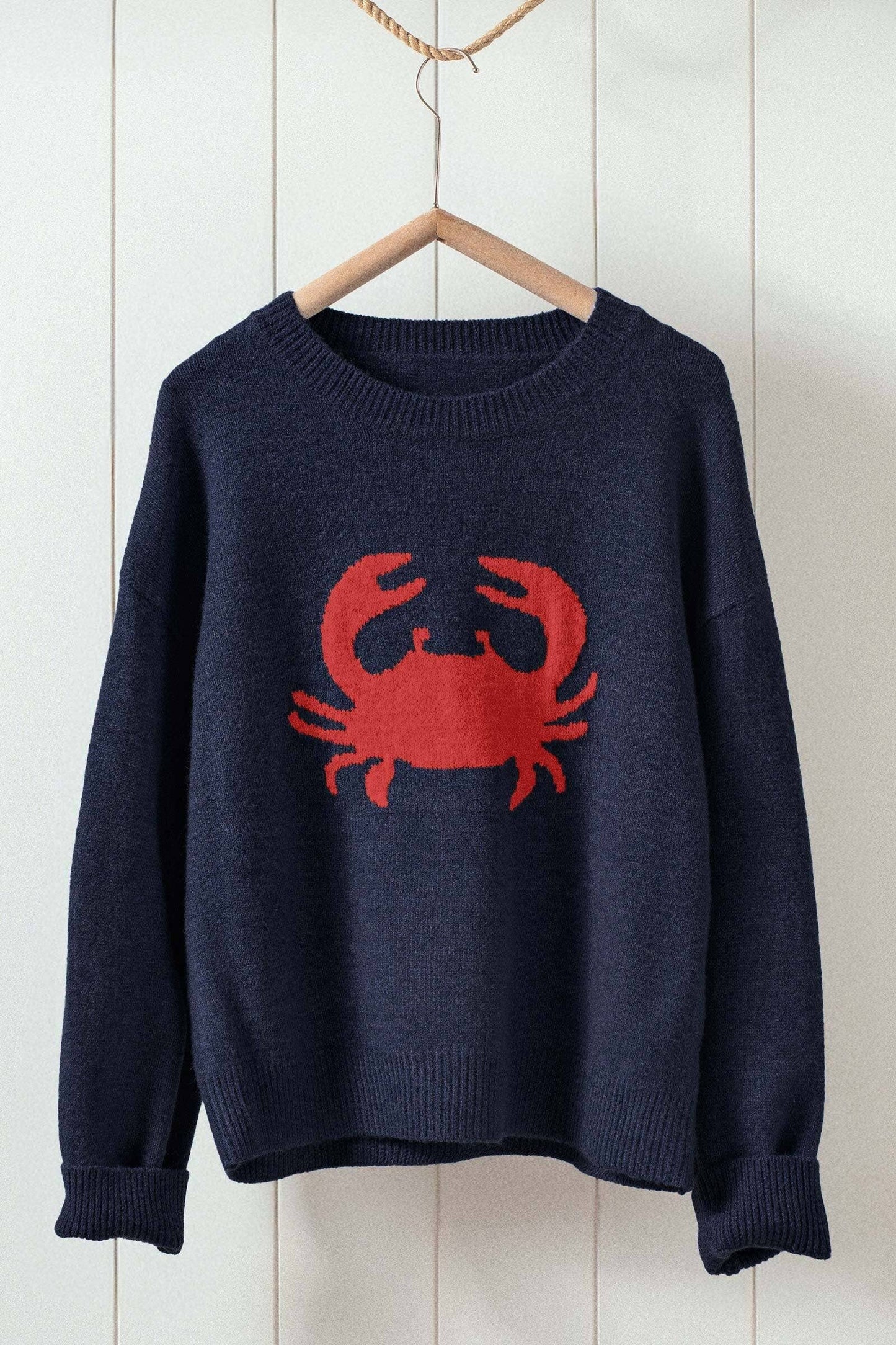 Urban Daizy - Crab Graphic Relaxed Knit Sweater