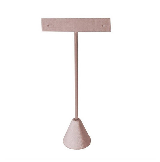 Zakka - Leather Earring T Stand Showcase Display Organizer: Steel Pink Leather