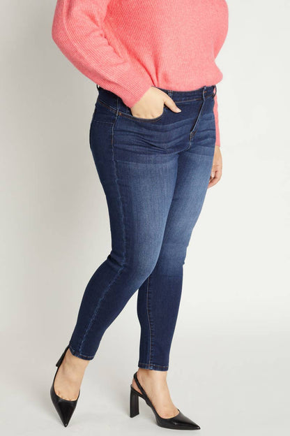 ENJEAN - EP3106XL Mid Rise Push Up Ankle Skinny: 1X / DARK