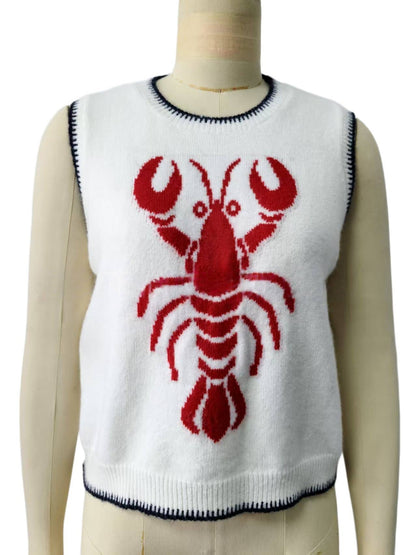Rosa Clothing - Lobster pattern knit sweater vest tank top