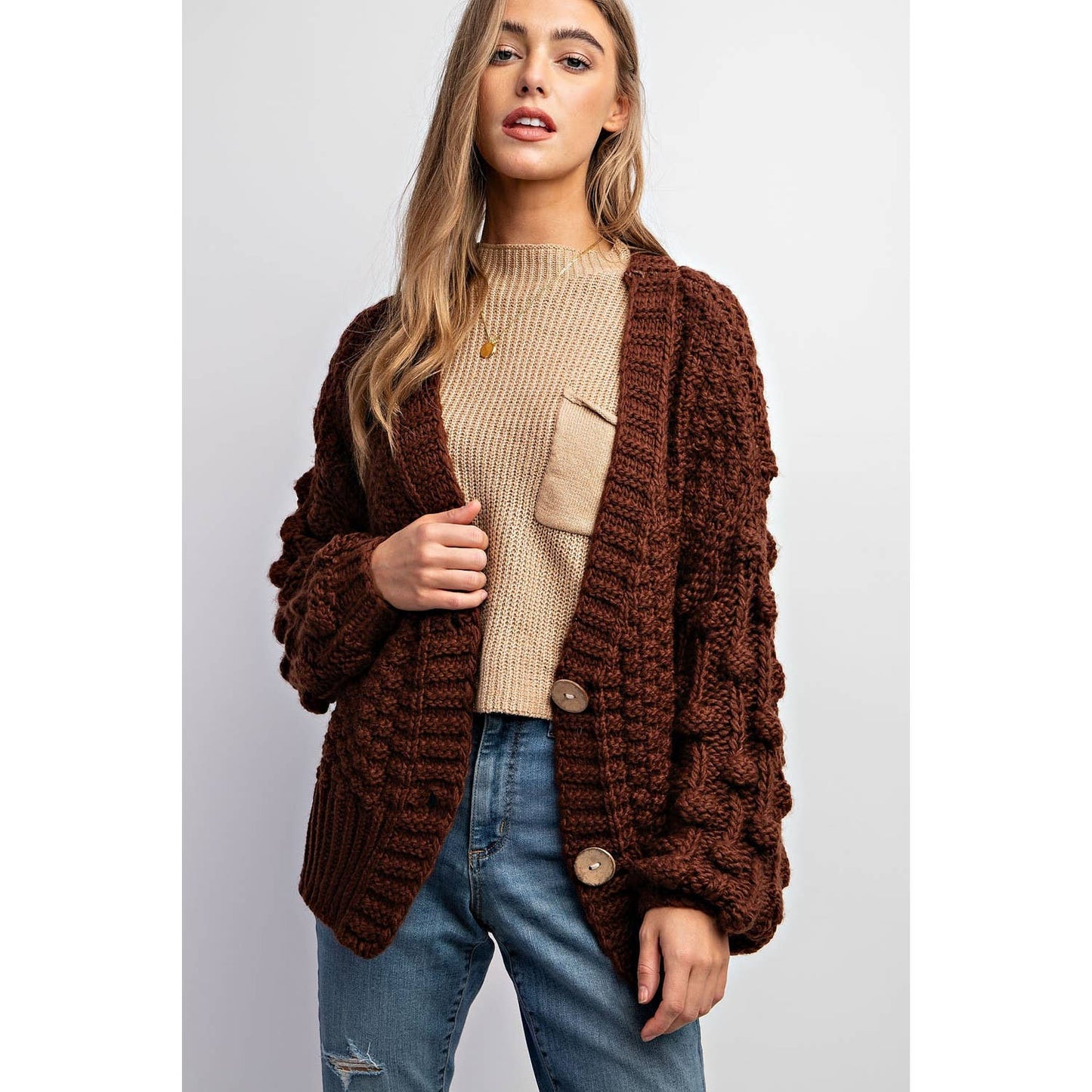 Sweet Generis - SWEET 3D FLOWER KNITTING CARDIGAN