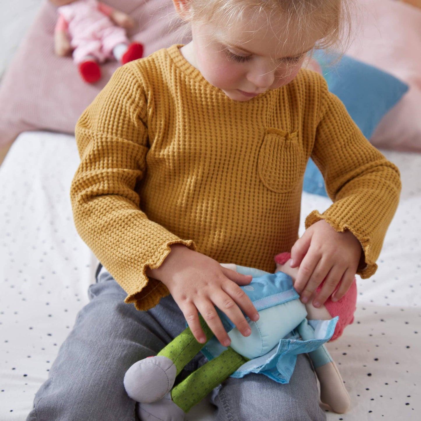 HABA USA - Snug Up Doll Philine - 10" Soft Cuddly Plush Baby Doll