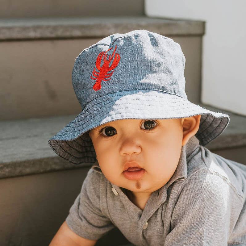 Huggalugs - Lobster Chambray Bucket Hat Baby & Toddler SALE