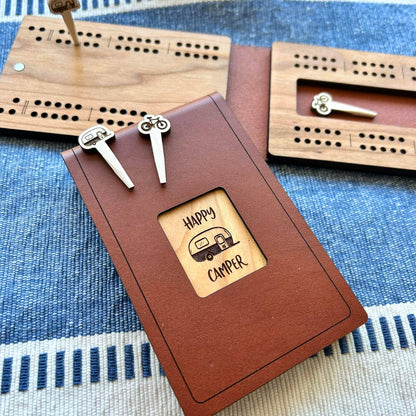 Cast & Carve - Travel Cribbage Board - Custom Design with Unique Pegs: Check Customize Box Below to Share Details for your board / No Extra Engrave Inside Board